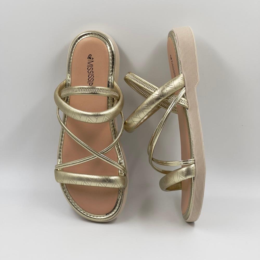 Sandália Mississipi Casual Flatform Feminina Dourado 5