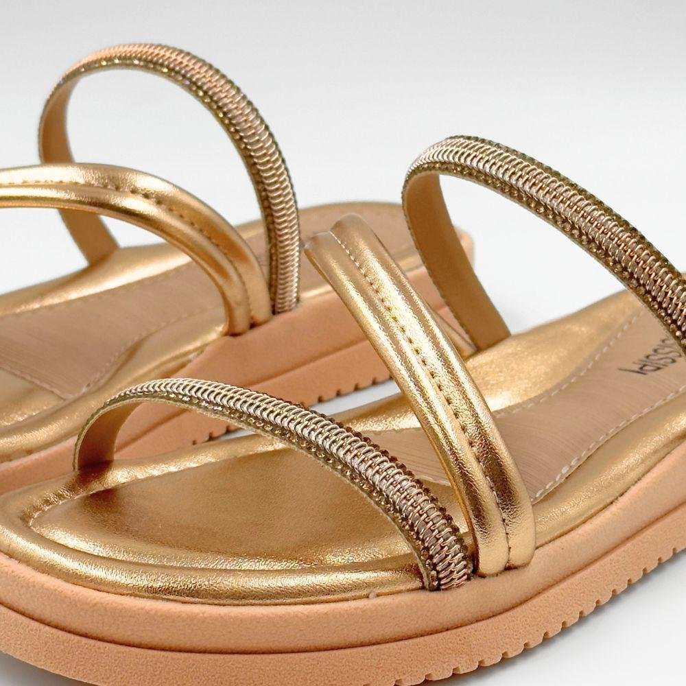 Tamanco Mississipi Slide Flatform Metalizado Feminino Dourado 5