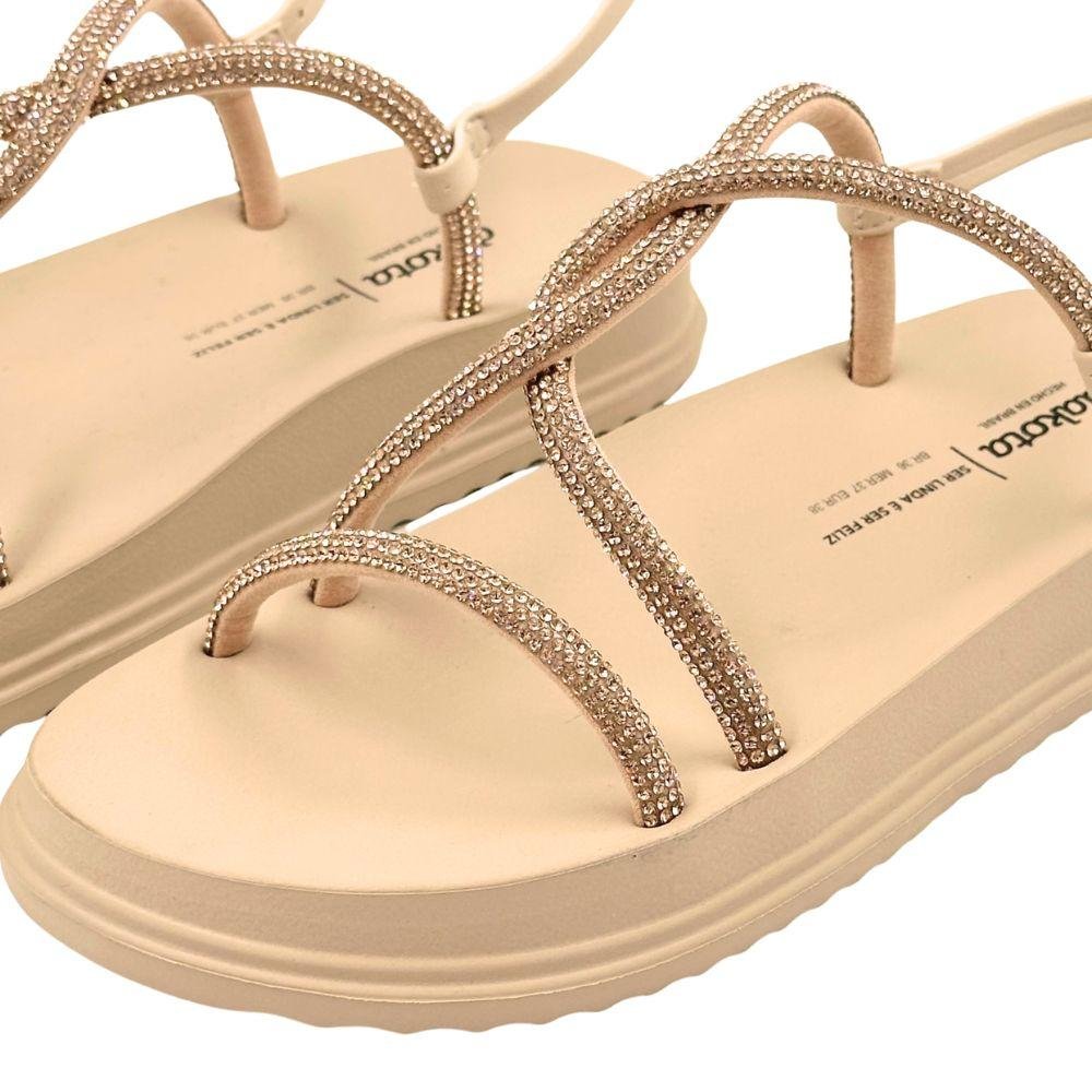 Sandália Dakota Papete com Strass e Fechamento por Fivela Feminina Laranja 3