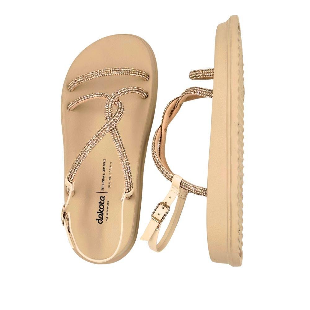 Sandália Dakota Papete com Strass e Fechamento por Fivela Feminina Laranja 5