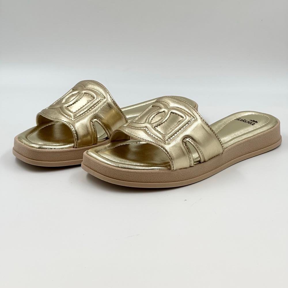 Tamanco Dakota Slide Metalizado Feminino Dourado 2