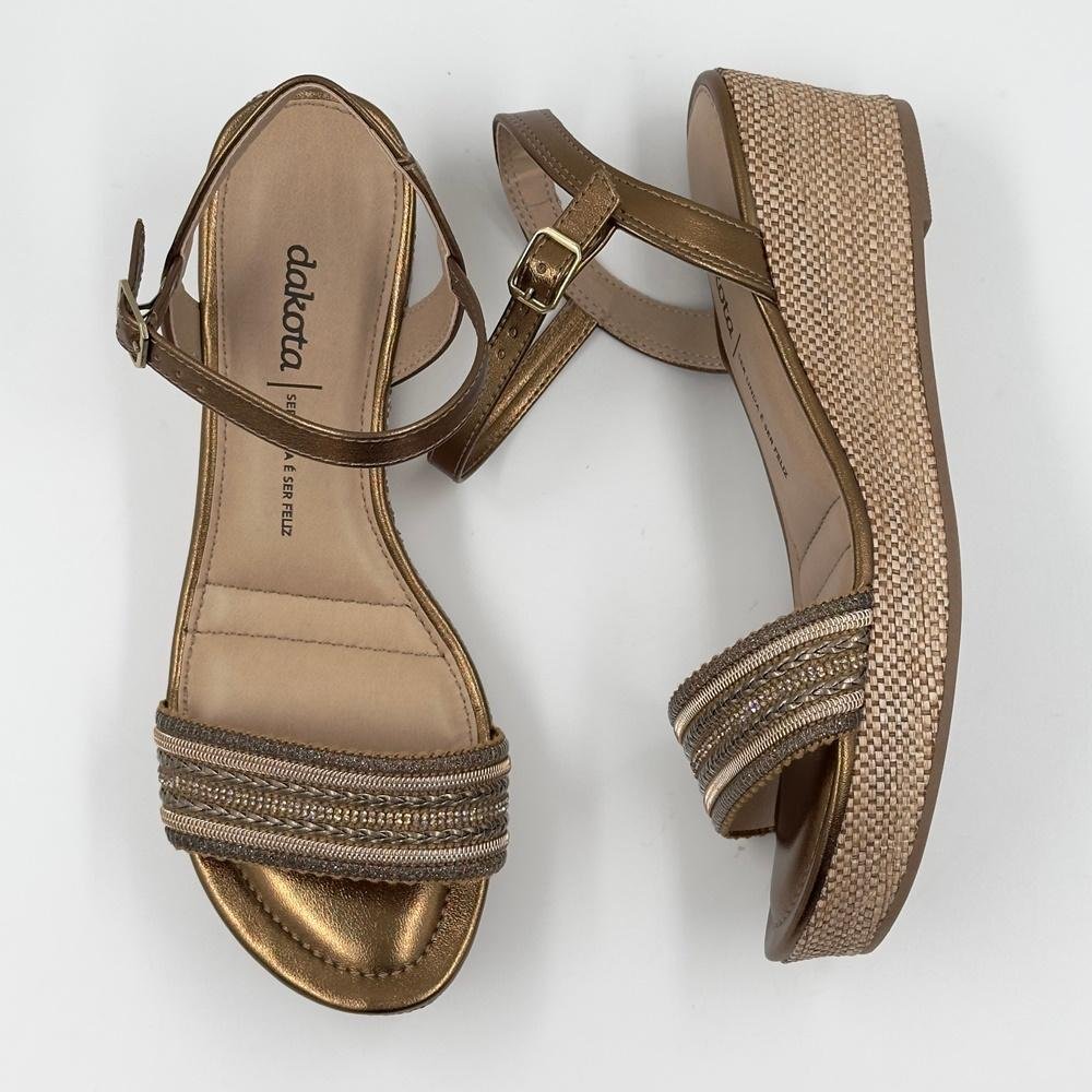 Sandália Dakota Anabela Casual Feminina Marrom 5