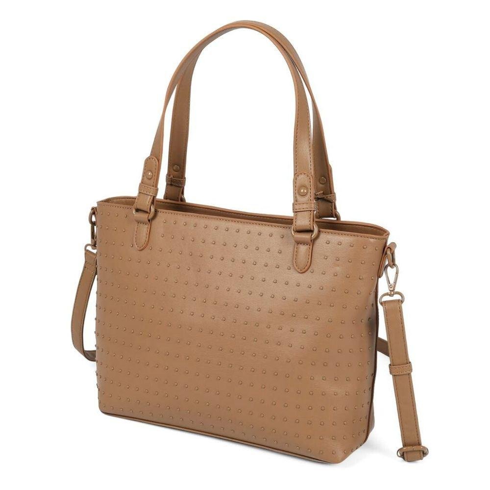 Bolsa Gash Sacola em P.u Média com Aplicações Feminina Marrom 2