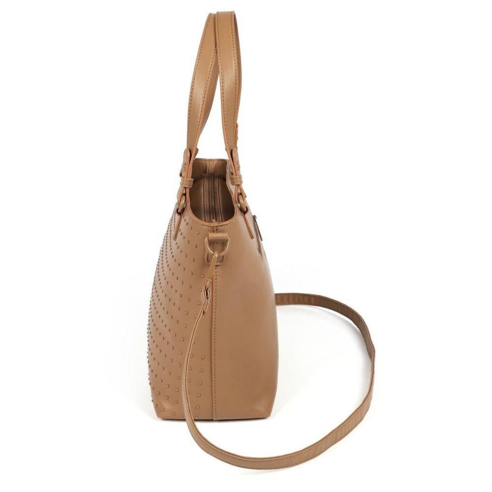 Bolsa Gash Sacola em P.u Média com Aplicações Feminina Marrom 3