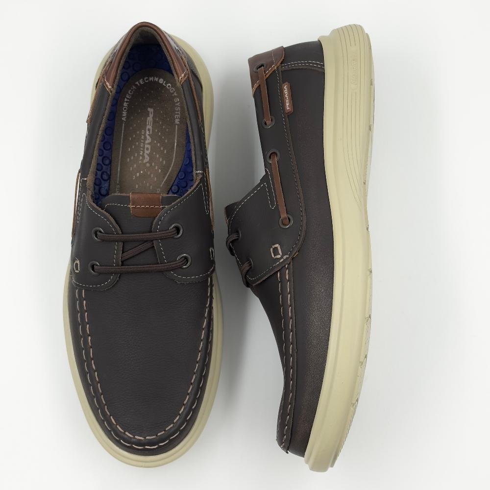 Sapato Pegada Mocassim com Cadarço Elástico Masculino Marrom 5