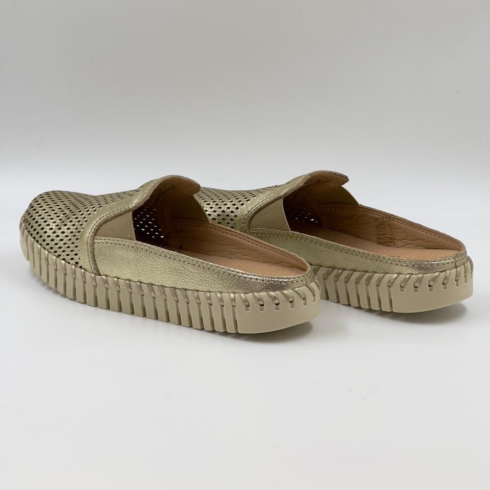 Mule Bottero Metalizado Bico Redondo Twister Feminino Dourado 4