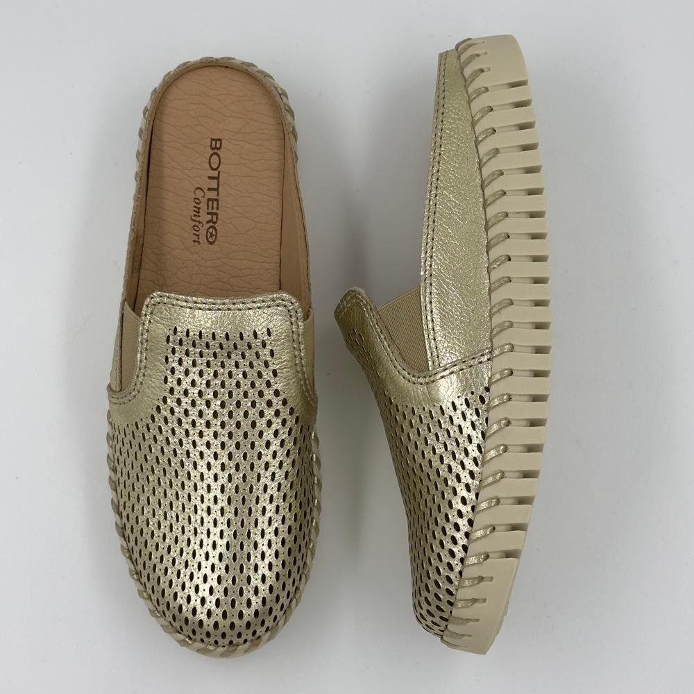Mule Bottero Metalizado Bico Redondo Twister Feminino Dourado 5