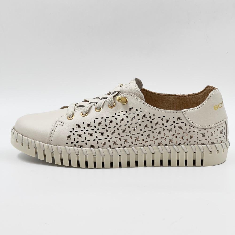 Tênis Bottero Casual com Cadarço Elástico Twister Feminino Bege 1