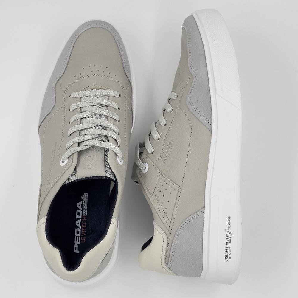 Sapatênis Pegada Casual com Cadarço Elástico Masculino Bege/Cinza 5