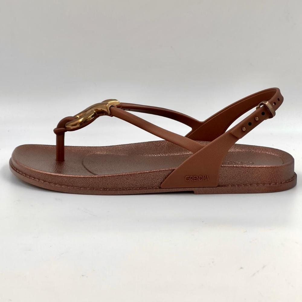 Sandália Grendha Rasteira Casual Musa Feminina Marrom