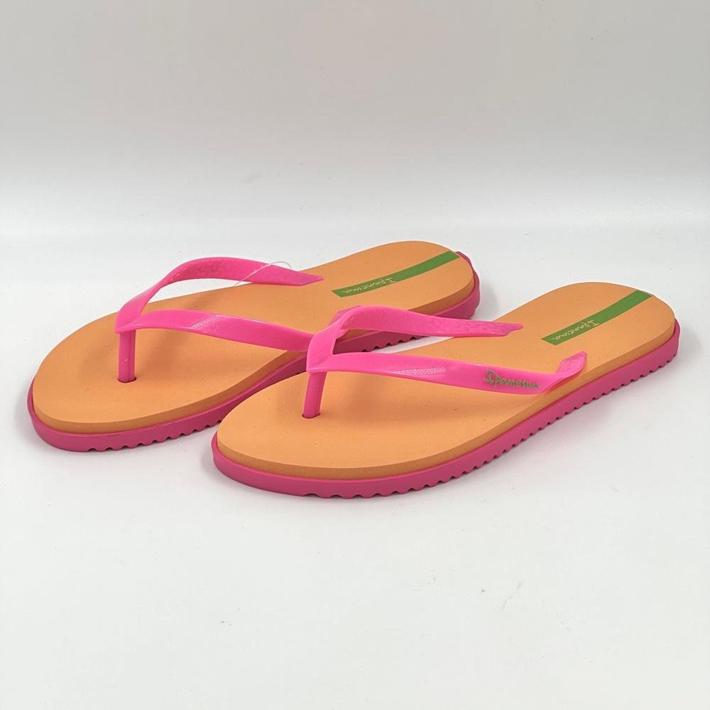 Chinelo Ipanema Rio Tira Fina Feminino Rosa/Laranja 2