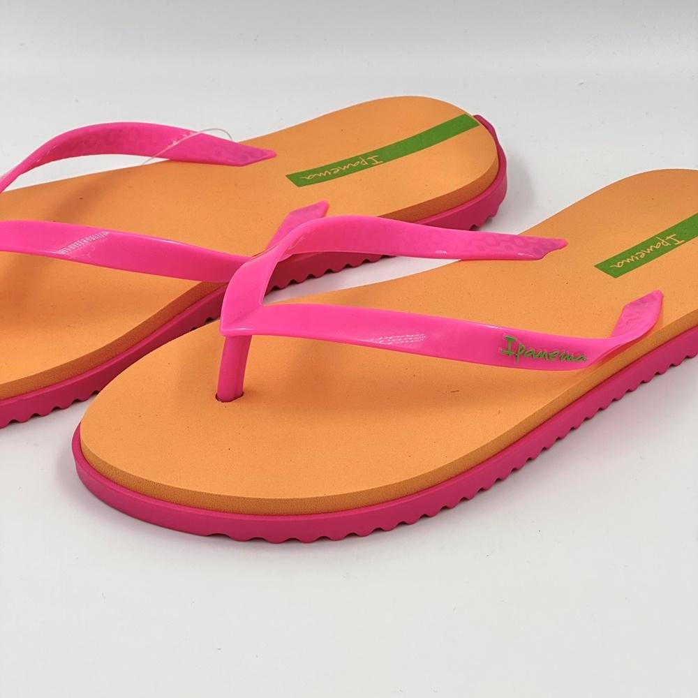 Chinelo Ipanema Rio Tira Fina Feminino Rosa/Laranja 3