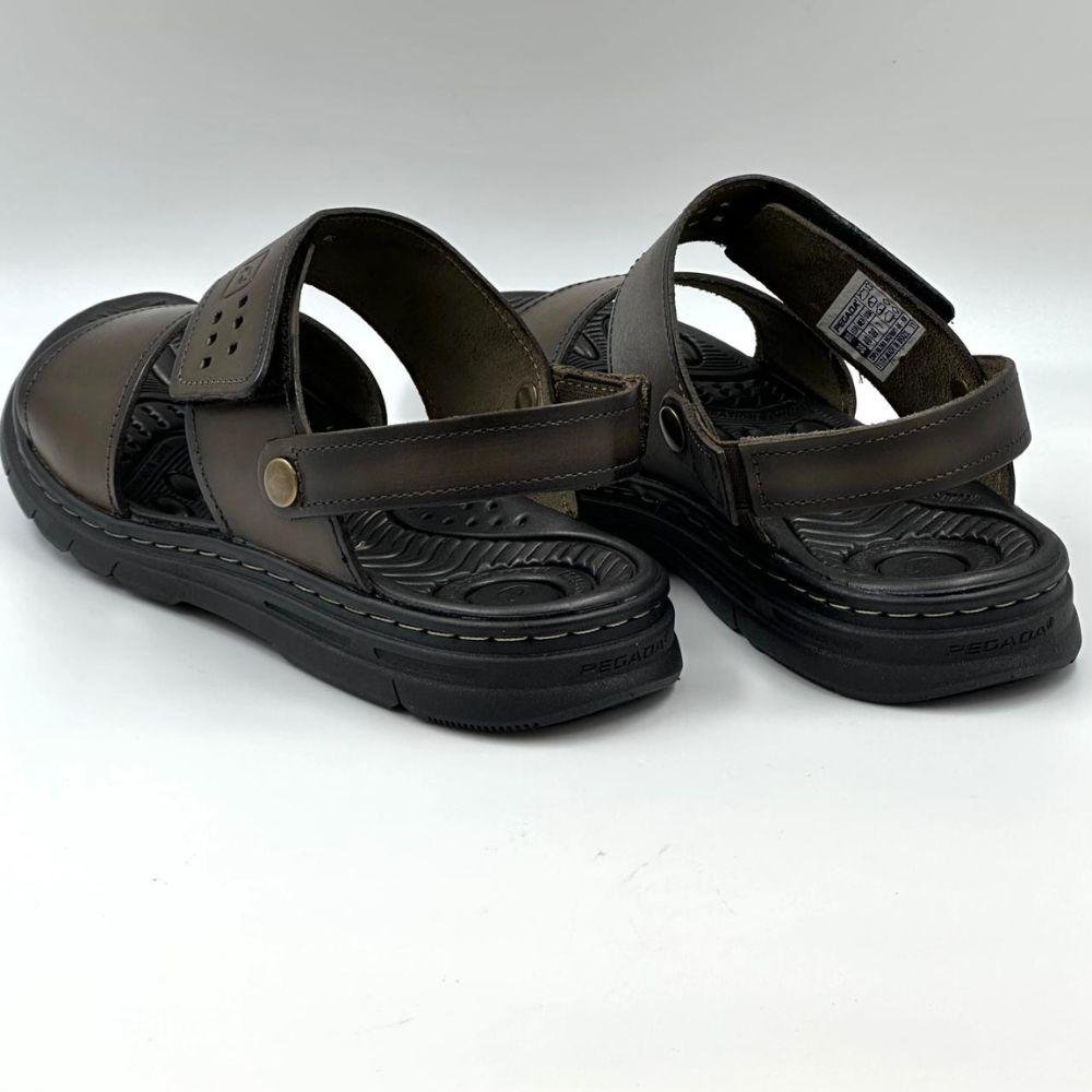 Sandália Pegada Tira Larga Masculina Marrom 4