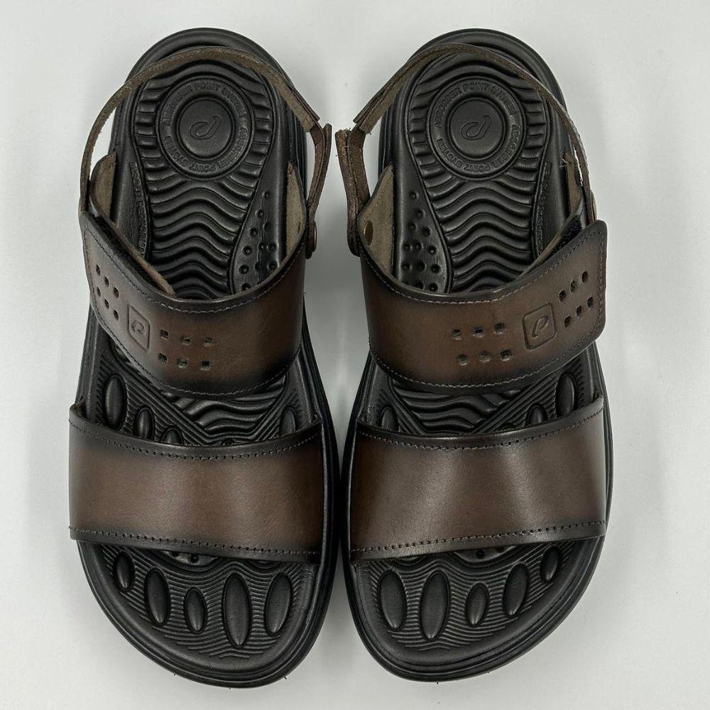 Sandália Pegada Tira Larga Masculina Marrom 5