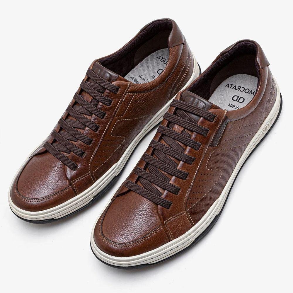Sapatênis Democrata Cadarço Elástico Jay Casual Masculino Marrom 2