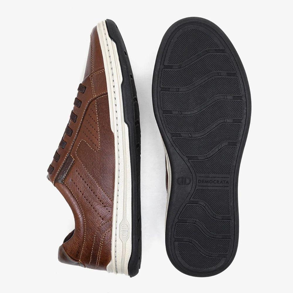 Sapatênis Democrata Cadarço Elástico Jay Casual Masculino Marrom 4