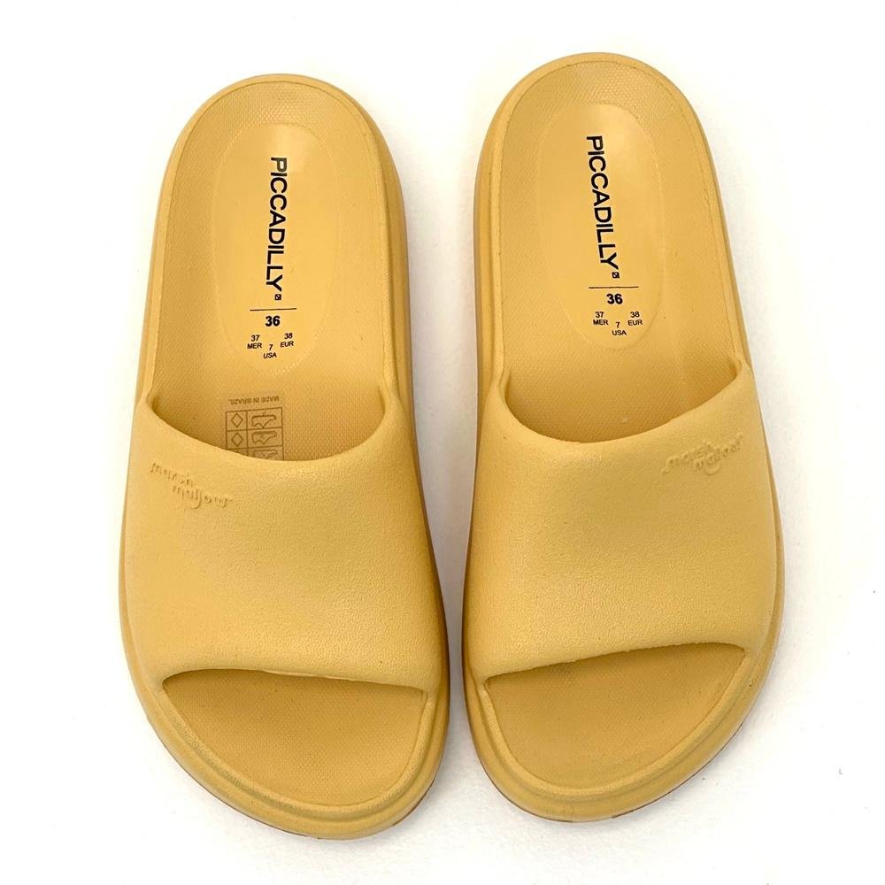 Tamanco Piccadilly Slide Marshmallow Feminino Amarelo 4