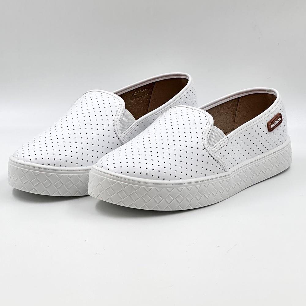 Tênis Moleca Slip Casual Flatform Feminino Branco 2
