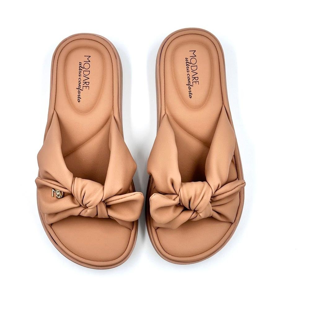 Tamanco Modare Rasteira Ultra Soft Slide com Laço Feminino Marrom 5