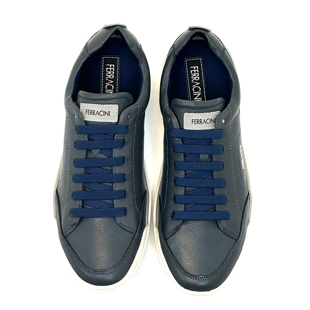 Sapatênis Ferracini Cadarço Elástico Star Casual Masculino Azul/Cinza 4