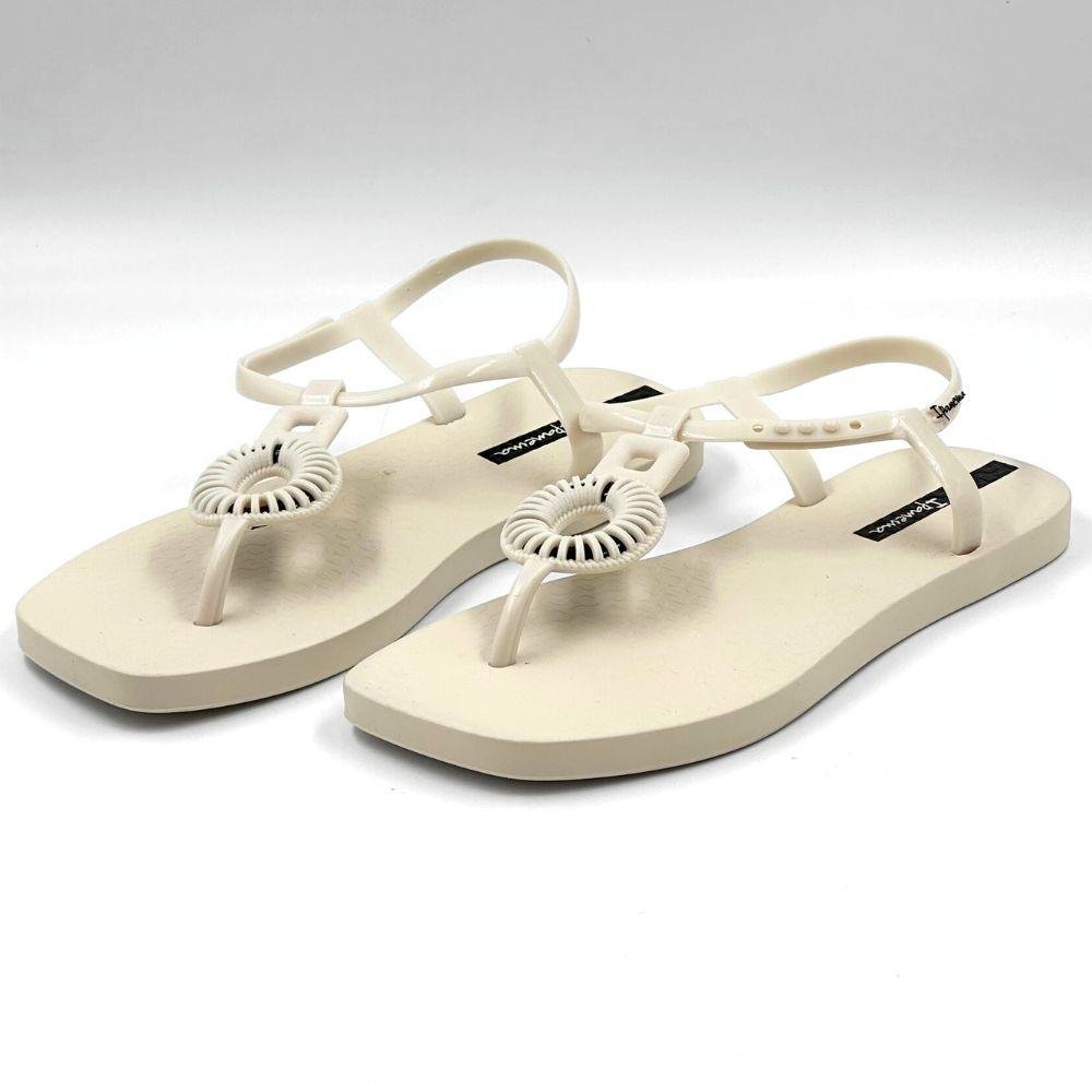 Sandália Ipanema Rasteira Class Edge Graphic Feminina Bege/Preto 2