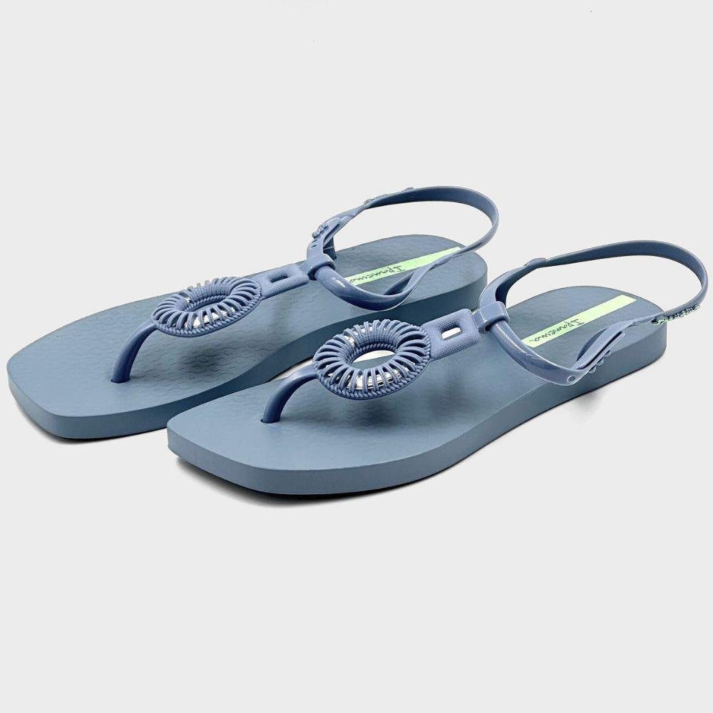 Sandália Ipanema Rasteira Class Edge Graphic Feminina Azul/Verde 2