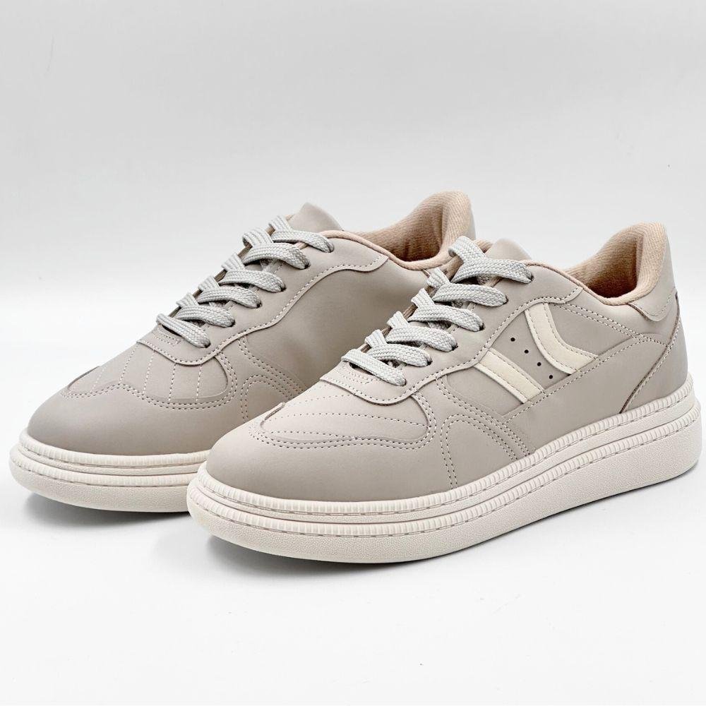 Tênis Moleca Flatform Casual em Nobuck Feminino Cinza/Off White 2