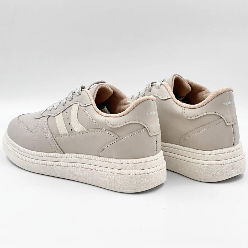Tênis Moleca Flatform Casual em Nobuck Feminino Cinza/Off White 3