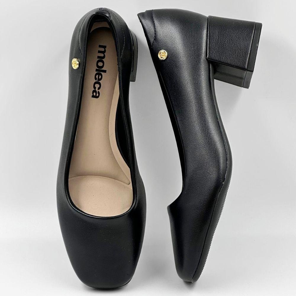 Sapato Moleca Boneca Salto Médio Feminina Preto 4
