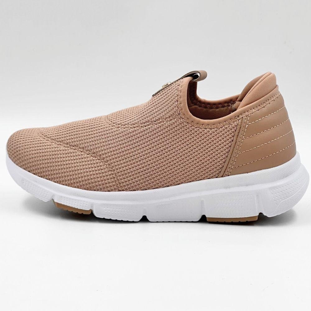 Tênis Comfortflex Slip Casual Feminino Caqui
