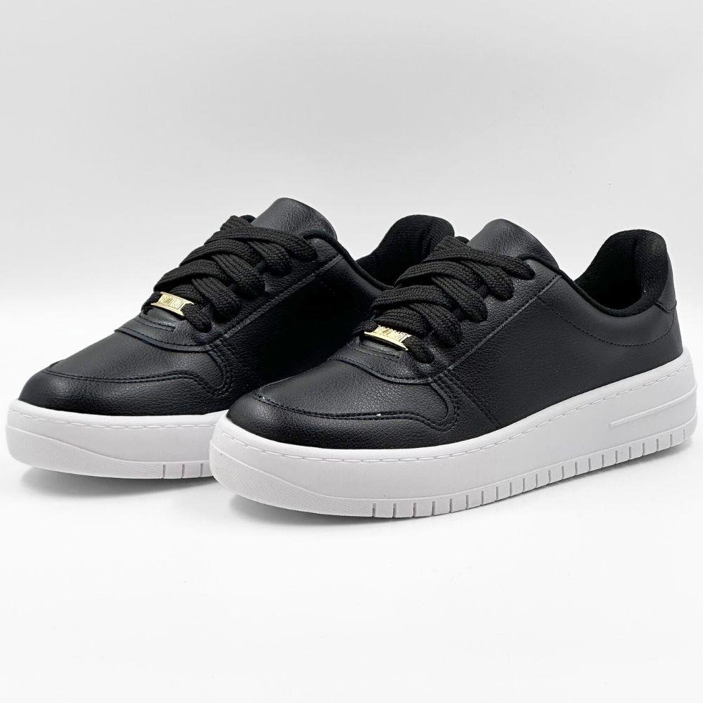 Tênis Vizzano Casual Flatform com Cadarço Feminino Preto 2