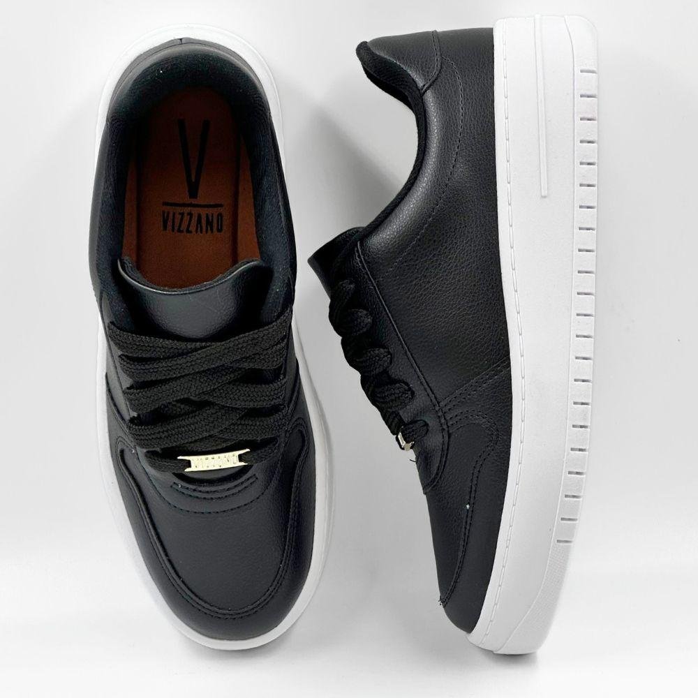 Tênis Vizzano Casual Flatform com Cadarço Feminino Preto 4