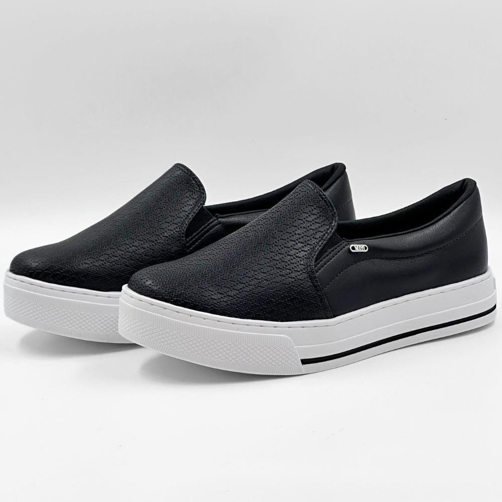 Tênis Via Marte Casual Slip Flatform Feminino Preto 2