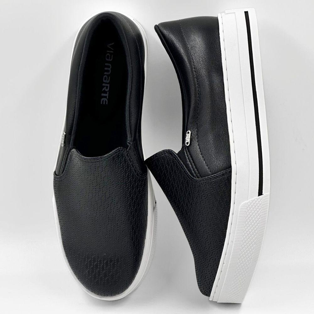 Tênis Via Marte Casual Slip Flatform Feminino Preto 4
