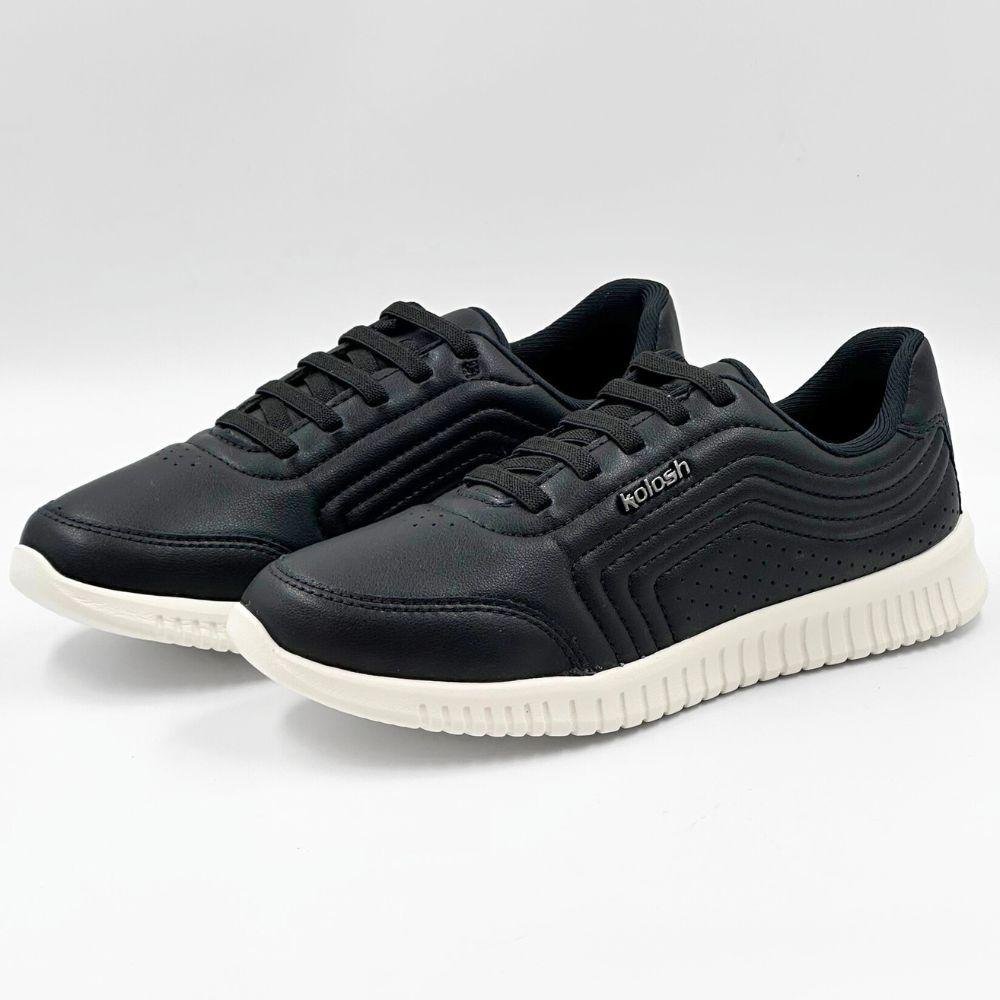Tênis Kolosh Casual com Cadarço Elástico Feminino Preto 2