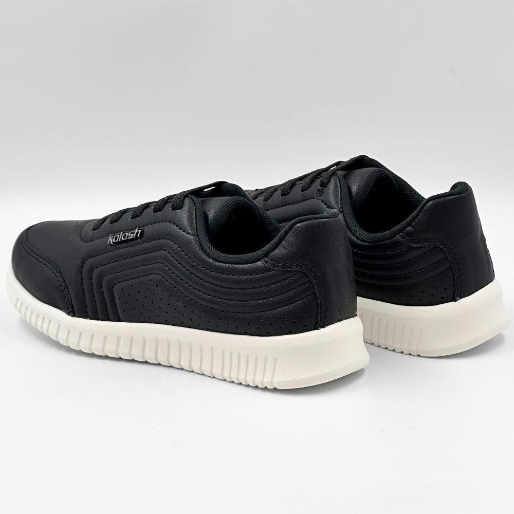 Tênis Kolosh Casual com Cadarço Elástico Feminino Preto 3