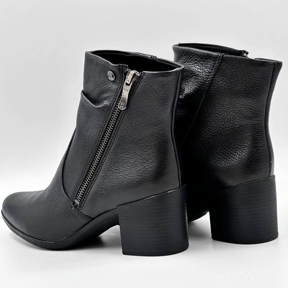 Bota Bottero Cano Curto Salto Médio Bloco Feminina Preto 3