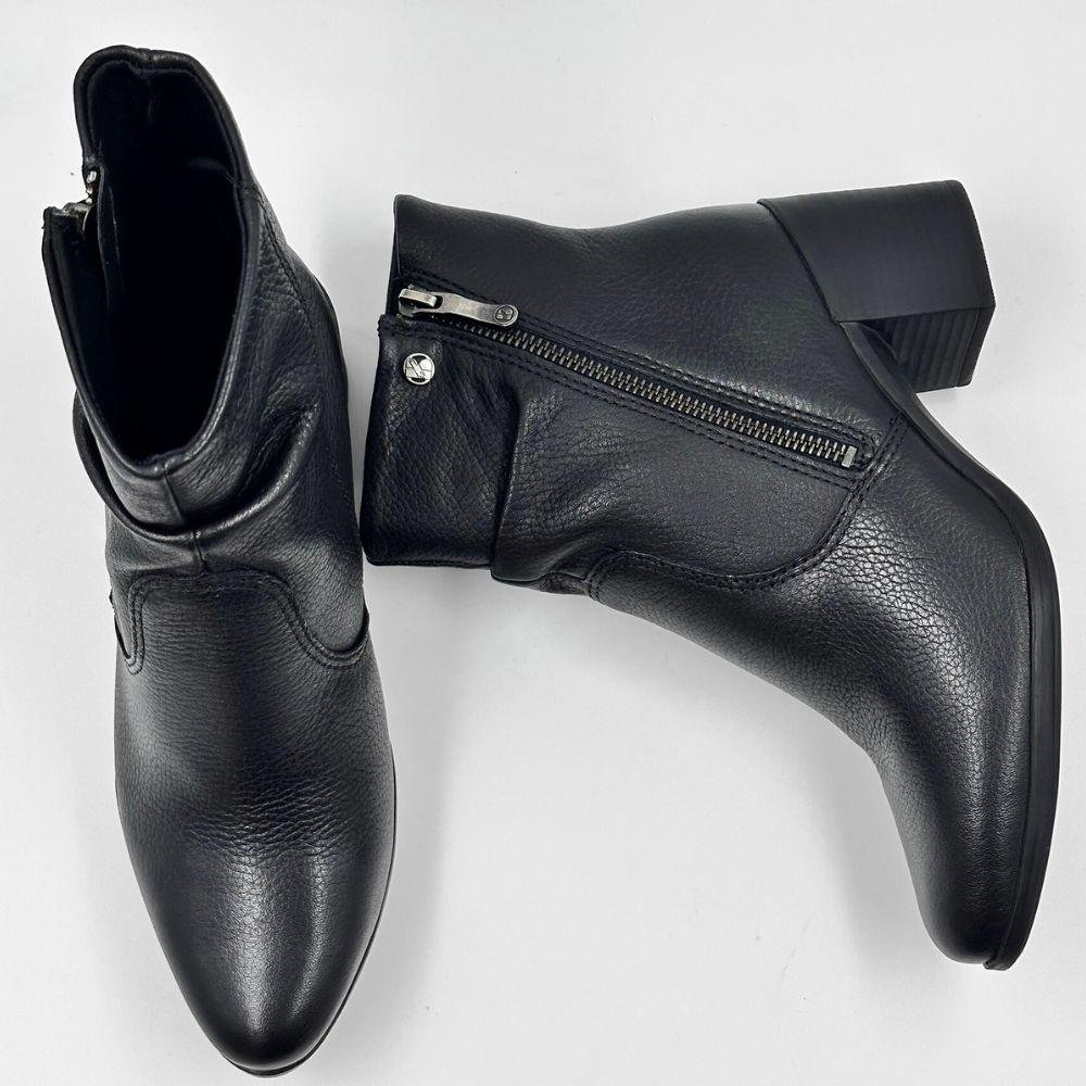 Bota Bottero Cano Curto Salto Médio Bloco Feminina Preto 4