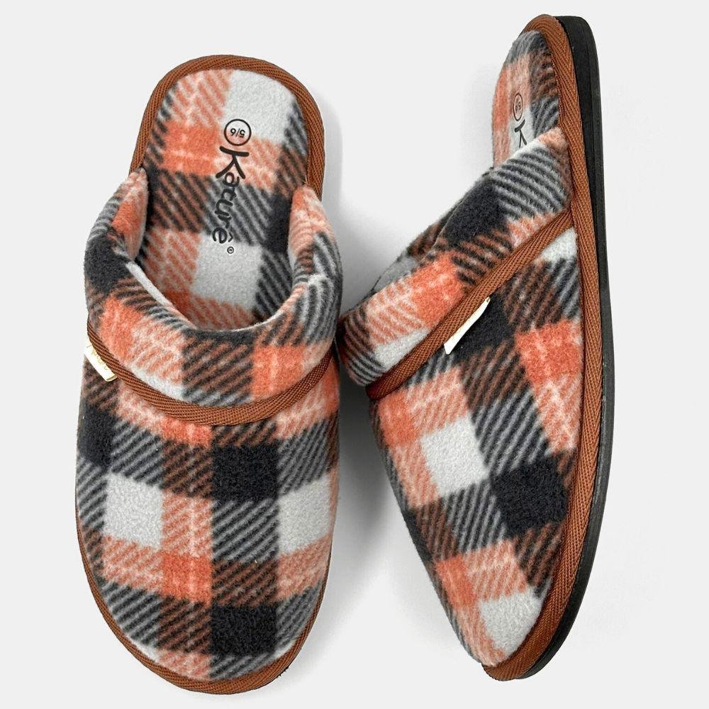 Chinelo Katurê Pantufa Xadrez em Soft Unissex Laranja 4