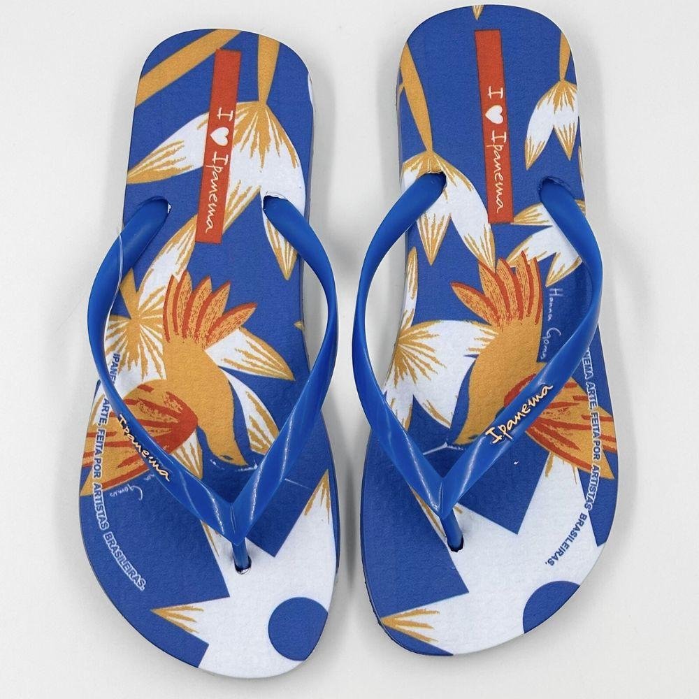 Chinelo Ipanema Estampado Tira Fina Arte Ad Feminino Azul/Amarelo 4