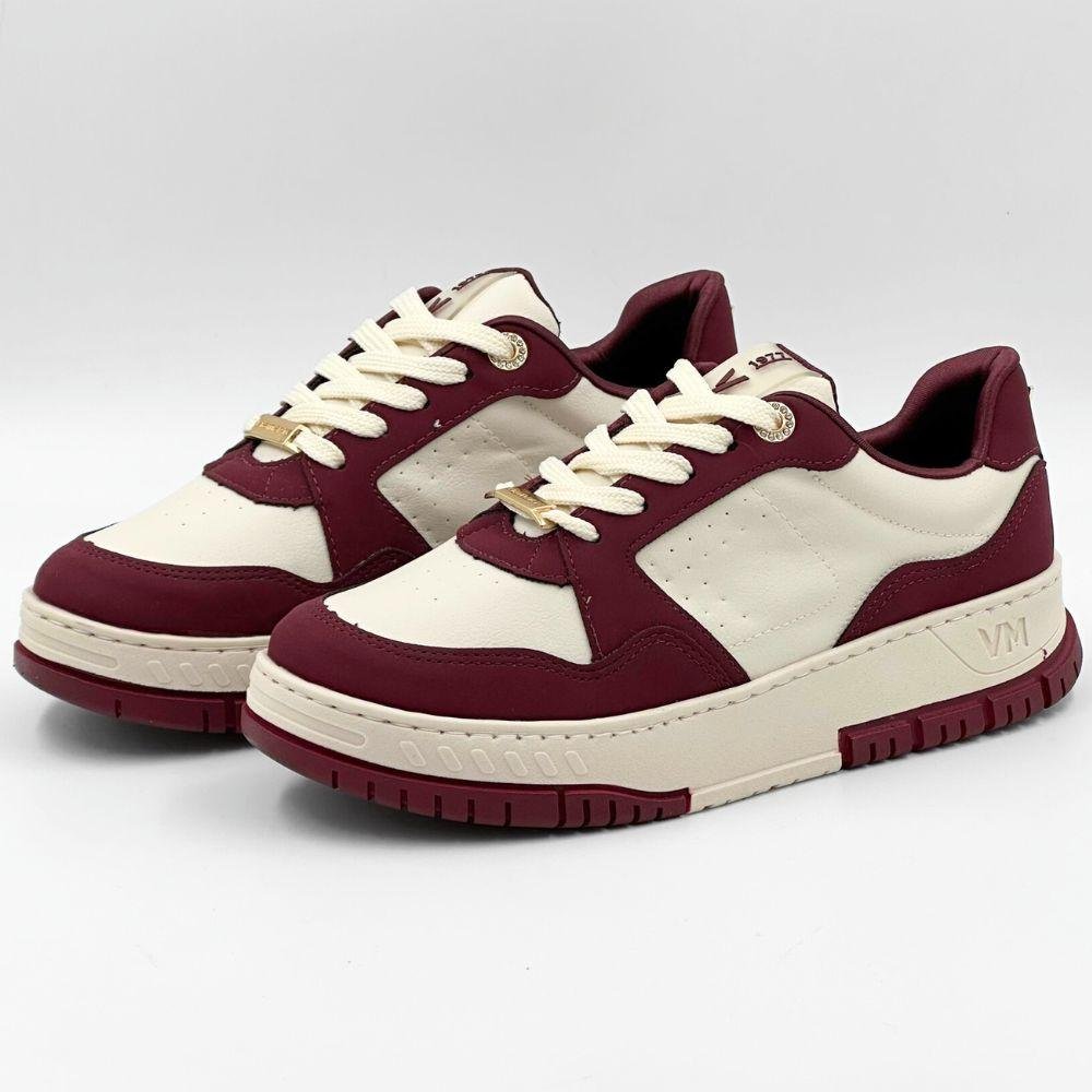 Tênis Via Marte Flatform Casual com Cadarço Feminino Malbec/Marfim 2