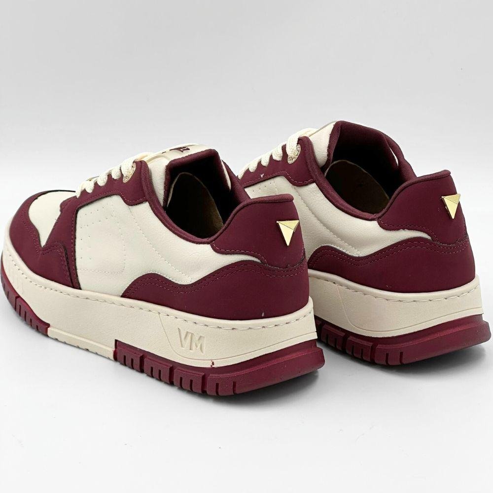 Tênis Via Marte Flatform Casual com Cadarço Feminino Malbec/Marfim 3