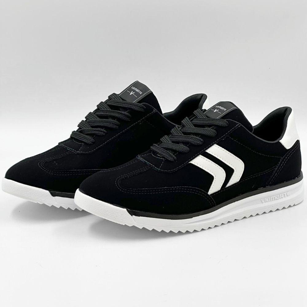 Tênis Via Marte Casual com Cadarço Feminino Preto/Branco 2