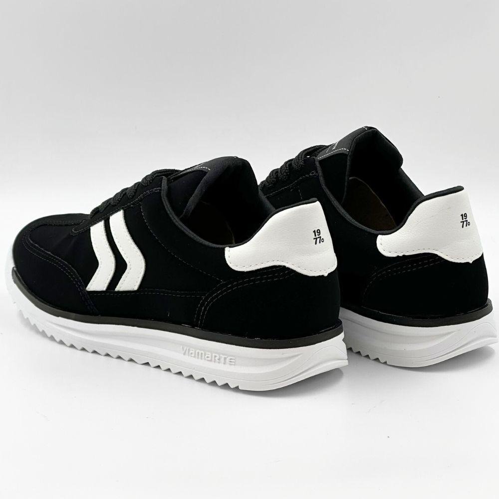 Tênis Via Marte Casual com Cadarço Feminino Preto/Branco 3