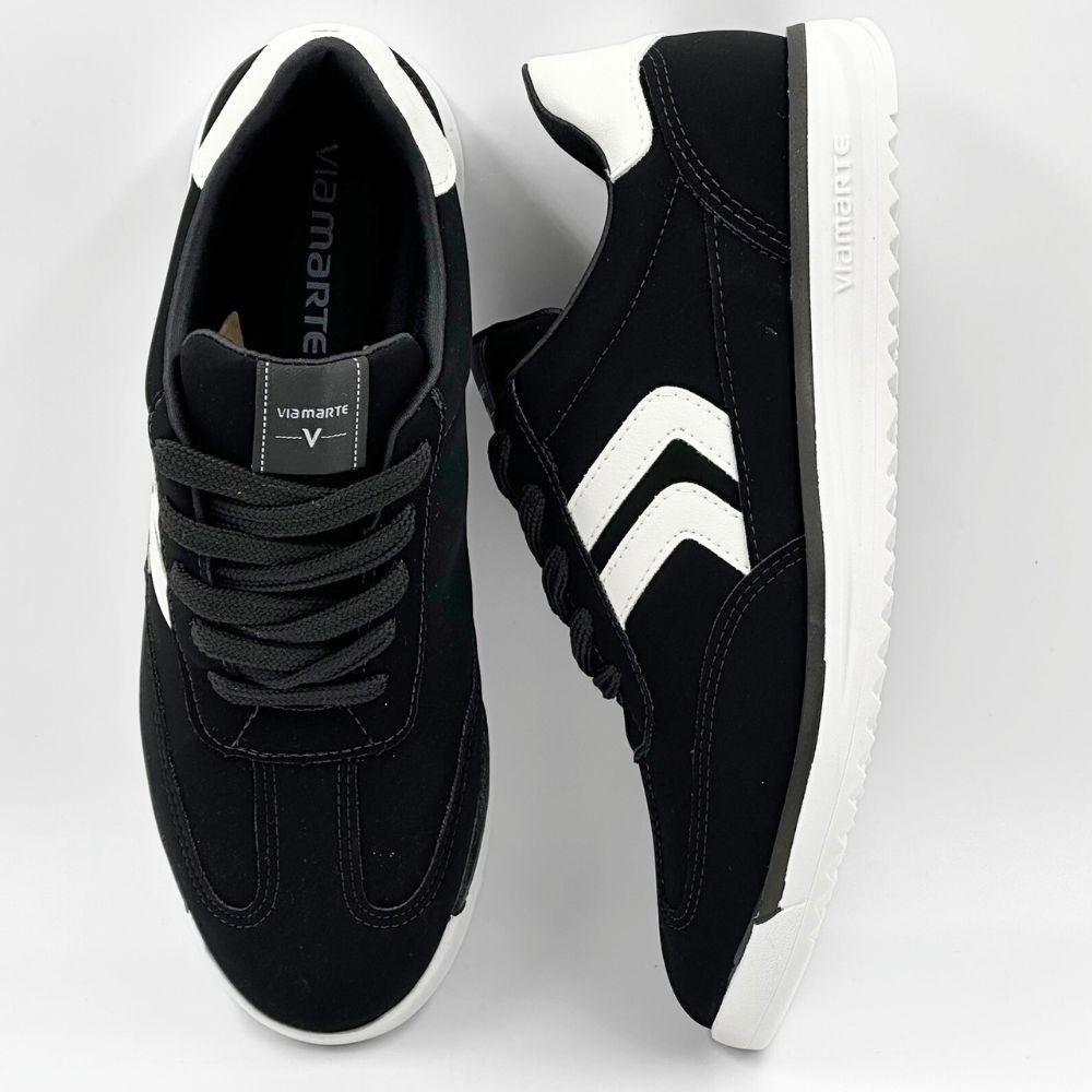 Tênis Via Marte Casual com Cadarço Feminino Preto/Branco 4