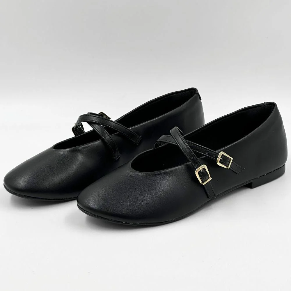 Sapatilha Sua Cia Boneca com Tiras Feminina Preto 2