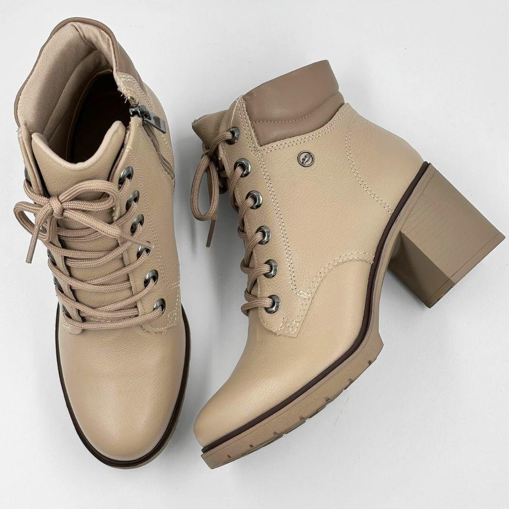 Coturno Dakota Salto Médio Bloco Feminina Capuccino/Titanium 4