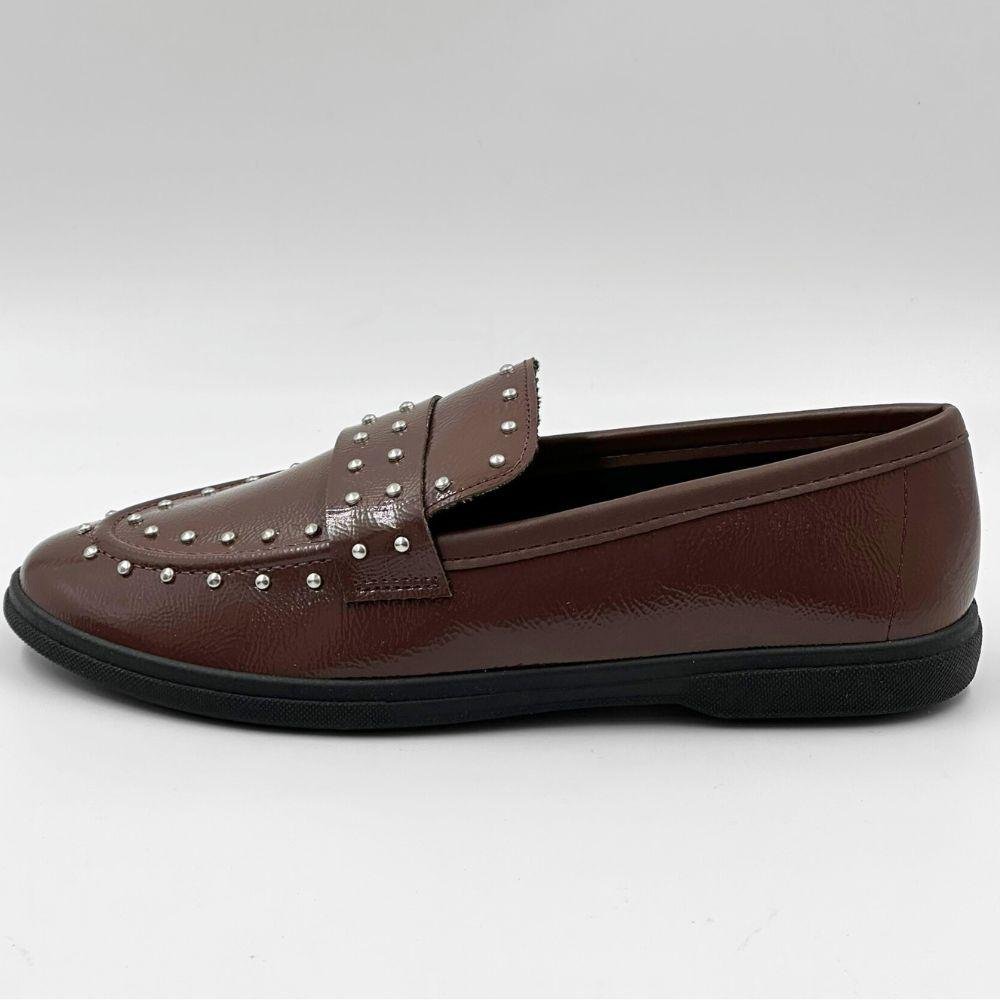 Sapato Moleca Mocassim em Verniz Feminino Chocolate 1