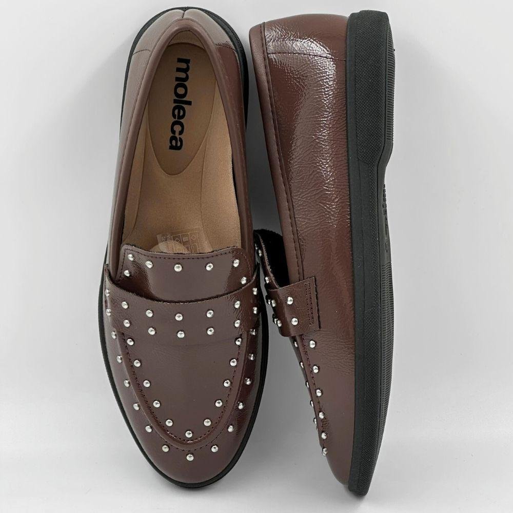 Sapato Moleca Mocassim em Verniz Feminino Chocolate 4