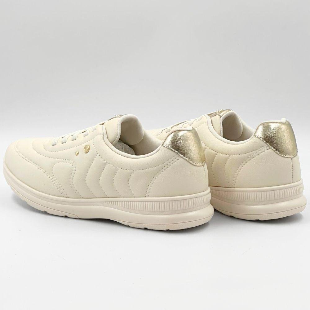 Tênis Comfortflex Casual com Cadarço Elástico Feminino Gelo 3